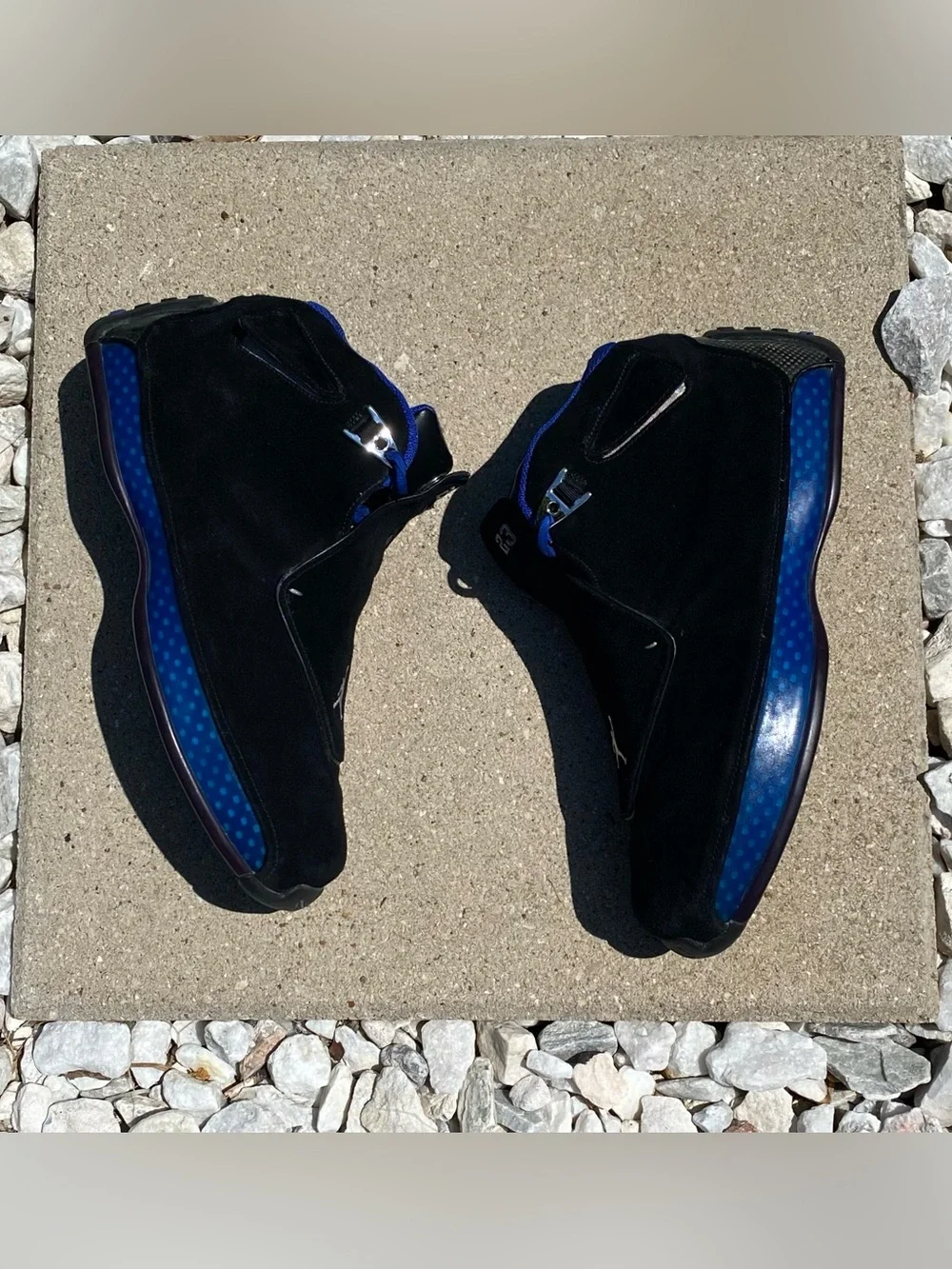 Nike Air Jordan 18 OG 2003 Black Sport Royal Size 10 Rare Vintage Read